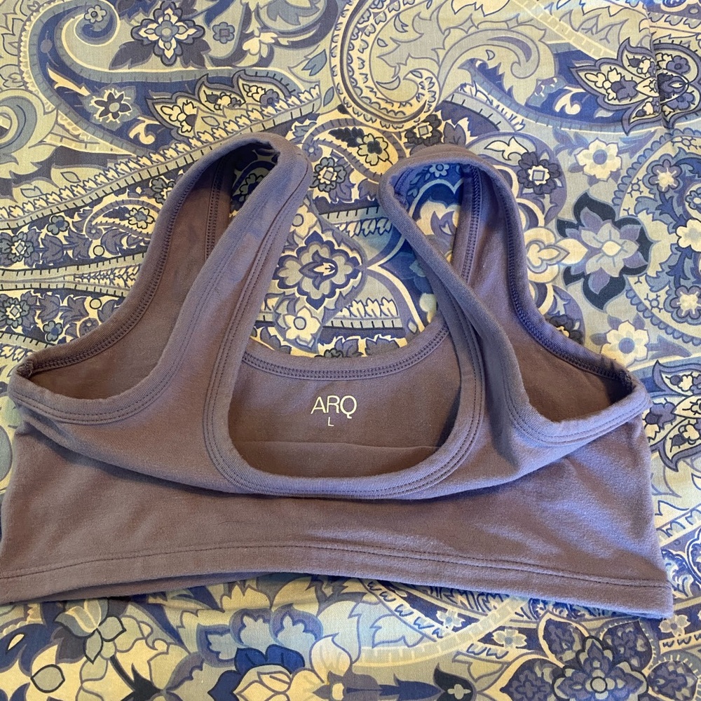 WORN ONCE ARQ periwinkle wide strap bra